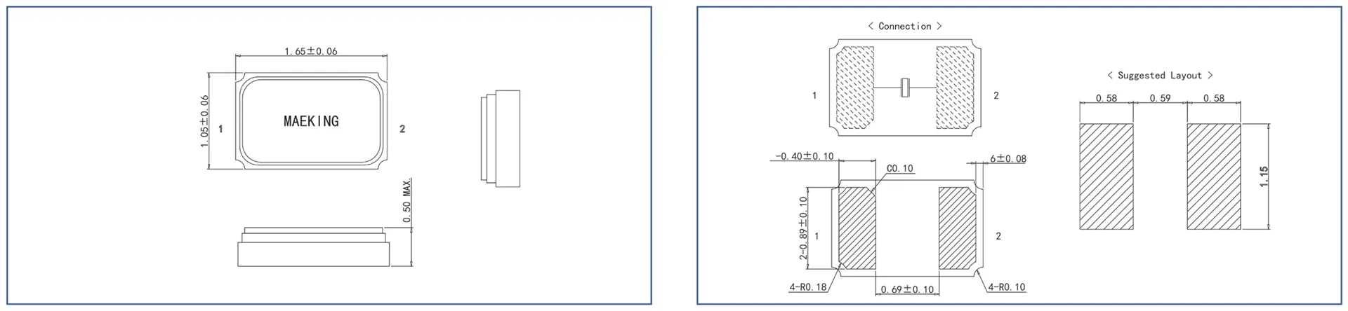 Dimensions of SF-1610