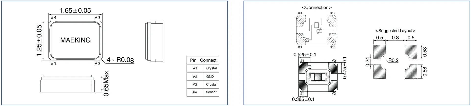 Dimensions of SXT-1612C
