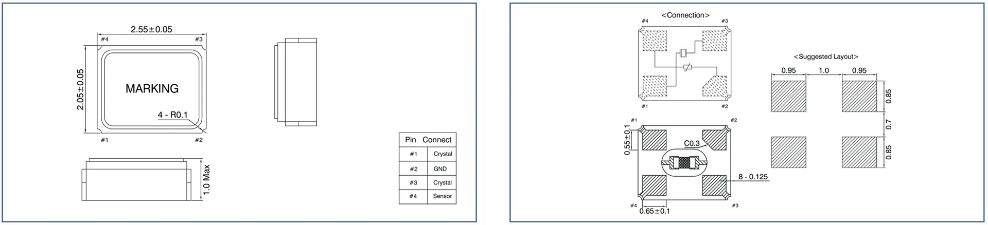 Dimensions of SXT-2520C